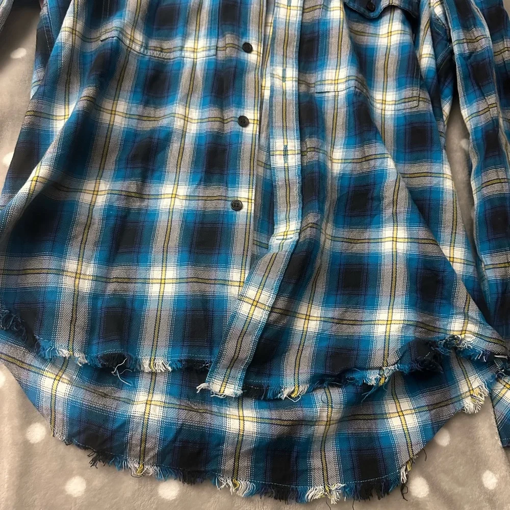 mens DIESEL plaid hooded button-up flannel shirt - Picture 5 of 8